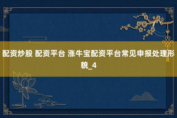 配资炒股 配资平台 涨牛宝配资平台常见申报处理形貌_4