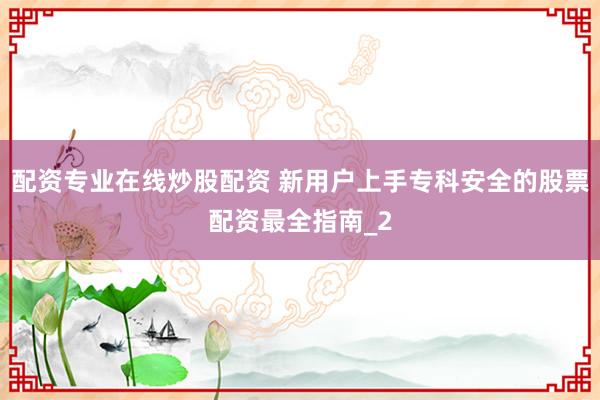 配资专业在线炒股配资 新用户上手专科安全的股票配资最全指南_2