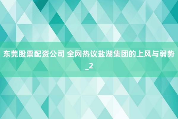 东莞股票配资公司 全网热议盐湖集团的上风与弱势_2